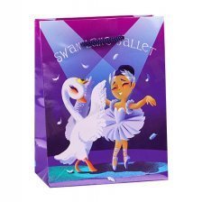 Пакет подарочный бумажный Миленд, 11,5*14,5*6 см, глянцевая ламинация  "Милые балерины"