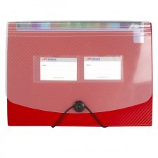 Папка-картотека на пуговице Sahand, A4, "Office", 330х240х33 мм, 1600 мкм,13 отделений, два кармана для визиток, ассорти, матовая, текстура