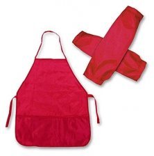 Набор Проф-Пресс, фартук, 1 карман, 490*390 мм, нарукавники, 250*120 мм, красный