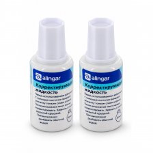 Корректирующая жидкость Alingar, 20 мл, на эмульсионной основе, кисточка, 2 шт.в упак.