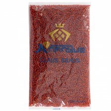Бисер Alingar размер №8 вес 450 гр., красный прозрачный, внутреннее серебрение, пакет