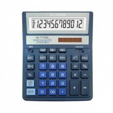 Калькулятор SKAINER 12 разрядов, 157*200*32 мм, синий, "SK-777XBL"
