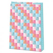 Пакет подарочный бумажный Мир открыток, (МS) 13,5*18 см, "Голубо-розовые квадраты", ламинация