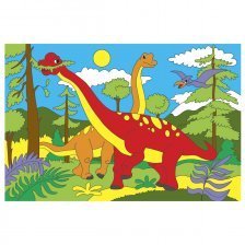 Картина по номерам Рыжий кот, 20х30 см, с акриловыми красками, холст, "Мир динозавров"