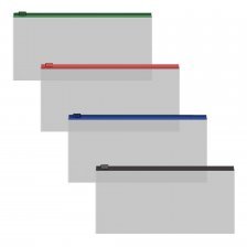 Zip-пакет на молнии ErichKrause, с цветной молнией, прозрачный, ассорти, " Fizzy Clear"