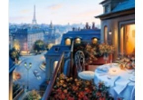Картина по номерам Рыжий кот, 30х40 мм, с акриловыми красками, дерево, "Вид на Париж"