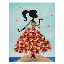Мозайка из пайеток на холсте, 30х40 см, Волшебная мастерская "Девочка с бабочками"