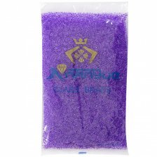 Бисер Alingar размер №8 вес 450 гр., прозрачный кристалл, внутри фиолетовый, пакет