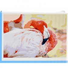 Картина по номерам Рыжий кот, 30х40 см, с акриловами красками, холст, "Красивый фламинго"