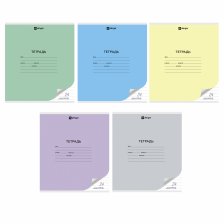 Тетрадь 24л., линия, Alingar, скрепка, блок офсет, 100% белизна, мелованный картон (стандарт), "Mix Bright", 5 дизайнов в пленке т/у