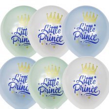 Воздушные шары М12"/30 см Перламутр (шелк) 1ст. 2 цв. рис."Little Prince" 25 шт.  шар латекс