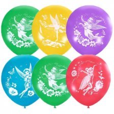 Воздушные шары М12"/30 см Пастель+Декоратор (раст) 2 ст. рис "Дисней Фей" 50 шт.  шар латекс