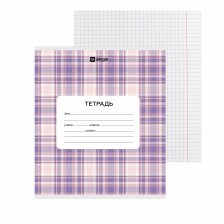 Тетрадь 24л., клетка, Alingar, скрепка, блок офсет, 100% белизна, мелованный картон (стандарт), "Шотландская клетка"