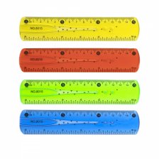 Линейка Alingar, 15 см, пластиковая, гибкая, 2 шкалы см, цвета ассорти, пакет ПВХ