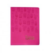 Дневник школьный Alingar 1-11 кл., 48л., 7БЦ, иск.кожа, тиснение, "Цветы" Pink