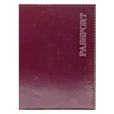 Обложка для паспорта, натур. кожа, темно-фиолетовый, тиснение конгрев, "Шик"