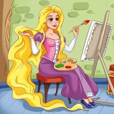 Картина по номерам Рыжий кот, 20х20 см, с акриловыми красками, холст, "Принцесса за рисованием"