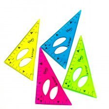 Треугольник Alingar, 13 см, пластиковый, 30 градусов, гибкий, цвета ассорти
