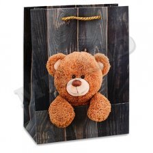 Пакет подарочный Миленд, 18*23*10 см (M), матовая ламинация "Славный медвежонок"