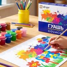 Гуашь Alingar 18 цветов, 15 мл., картонная упаковка, "Классическая"
