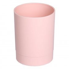 Подставка-стакан д/пиш.принадлежностей СТАММ "Paris", пластик, розовый