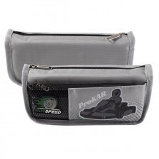 Пенал - косметичка, боковой карман, Alingar, ткань, молния, 210х90х60 мм, "Pro kar", серый