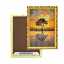 Алмазная мозаика Alingar, на подрамнике, ) 20х30 см, , "Дерево у озера"