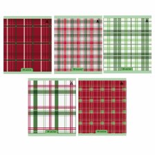 Тетрадь 36 л., А5, клетка, Alingar "Шотландская клетка. NEW", скрепка, офсет, мелованная бумага, 5 дизайнов в пленке т/у