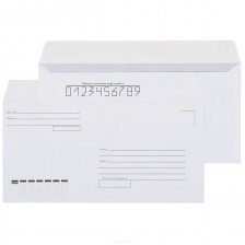 Конверт почтовый DL (110*220 мм), белый, с подсказом, прямоугольный клапан, стрип, Ряжская печатная фабрика