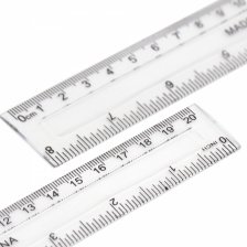 Линейка Alingar, 20 см, пластиковая, 2 шкалы см/дюйм, прозрачная, пакет ПВХ