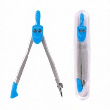 Циркуль Alingar, металлический, 82 мм, с грифелем, пластик. футляр, картонный стенд, синий