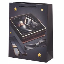 Пакет подарочный бумажный Alingar, (XL) 31х40х12 см, вертикальный, "Самому лучшему", мат. ламинация, ассорти