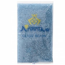 Бисер Alingar размер №12 вес 450 гр., прозрачный кристалл, внутри голубой, пакет
