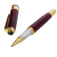 Ручка подарочная шариковая Alingar, 1,0 мм, синяя, круглый, бордовый, металлический корпус, подарочная упаковка