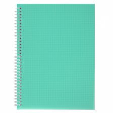 Тетрадь 96л., А4, клетка, Alingar, гребень, блок офсет, цветной пластик, "Бирюзовый"