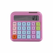 Калькулятор Alingar 12 разрядов, 138*135*15 мм, двойное питание, розовый, ААА батарея не комплекте