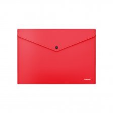 Папка-конверт на кнопке ErichKrause, A4, 232х333х9 мм, 140 мкм, красный, "Fizzy Classic"