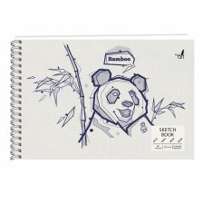 Скетчбук А5+ 80л.,"SKETCHBOOK.Panda book", 120 г/М2,  Канц-Эксмо,на спирали, 7БЦ, матовая ламинация, блок офсет белый