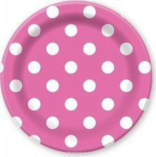 Тарелки  бумажные ламинированные "Горошек розовый" 6шт. 23 см.