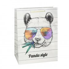 Пакет подарочный Миленд, 26,4*32,7*13,6см, матовая ламинация "Стильная панда"