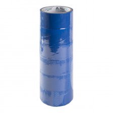 Клейкая лента упаковочная Alingar, 48 мм * 24 м, основа полипропилен, непрозрачная, цвет синий, уп. 6 шт.