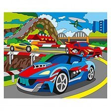 Картина по номерам Рыжий кот, 25х30 см, с акриловыми красками, холст, "Красивые машины"
