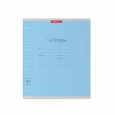 Тетрадь 24л., линия, ErichKrause, скрепка, офсет, мелованный картон " Классика", голубой