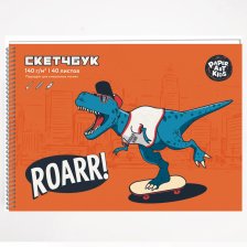 Скетчбук А4 40л.,"Sketchbook. FreeStyler", 140 г/м2, Канц-Эксмо, гребень, мелованный картон, твин лак, конгрев, блок офсет