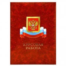 Папка для курсовых работ с рисунком герба и флага России, Имидж, А4, ламинированная