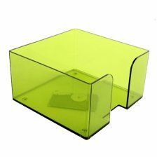 Пластиковый бокс для бумажного блока,Стамм, 9*9*5см., тонированный зеленый ЛАЙМ