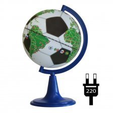 Глобус Чемпионат мира по футболу 2018 г. Глобусный мир,  150 мм, с подсветкой, на круглой подставке