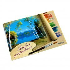 Альбом для рисования А4 24л., Alingar, на скрепке, мелованный картон, "Природа"