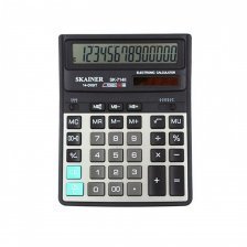 Калькулятор SKAINER 14 разрядов, 158*203,5*33 мм, серо/черный, "SK-714II"