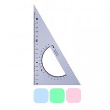 Треугольник ПЧЕЛКА, 17 см,  пластиковый 30 градусов, 60 градусов + транспортир ТТ-17
